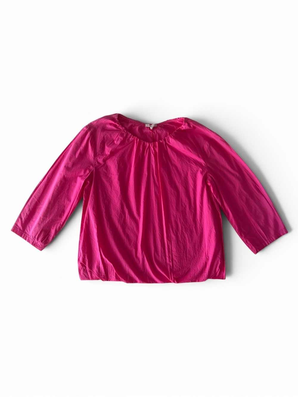 100% Cotton Frances Valentine Vibrant Fuchsia Three-Quarter Sleeve Blouse